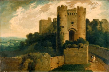 Ansicht des Eingangs von Carisbrooke Castle, Isle of Wight, 1815